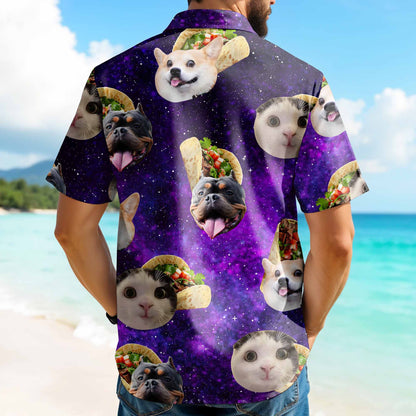 Cute Pets And Tacos Cosmic Background Shirt