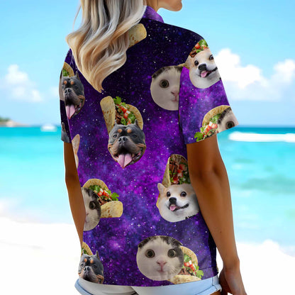 Cute Pets And Tacos Cosmic Background Shirt