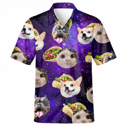 Cute Pets And Tacos Cosmic Background Shirt