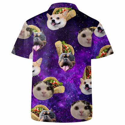Cute Pets And Tacos Cosmic Background Shirt