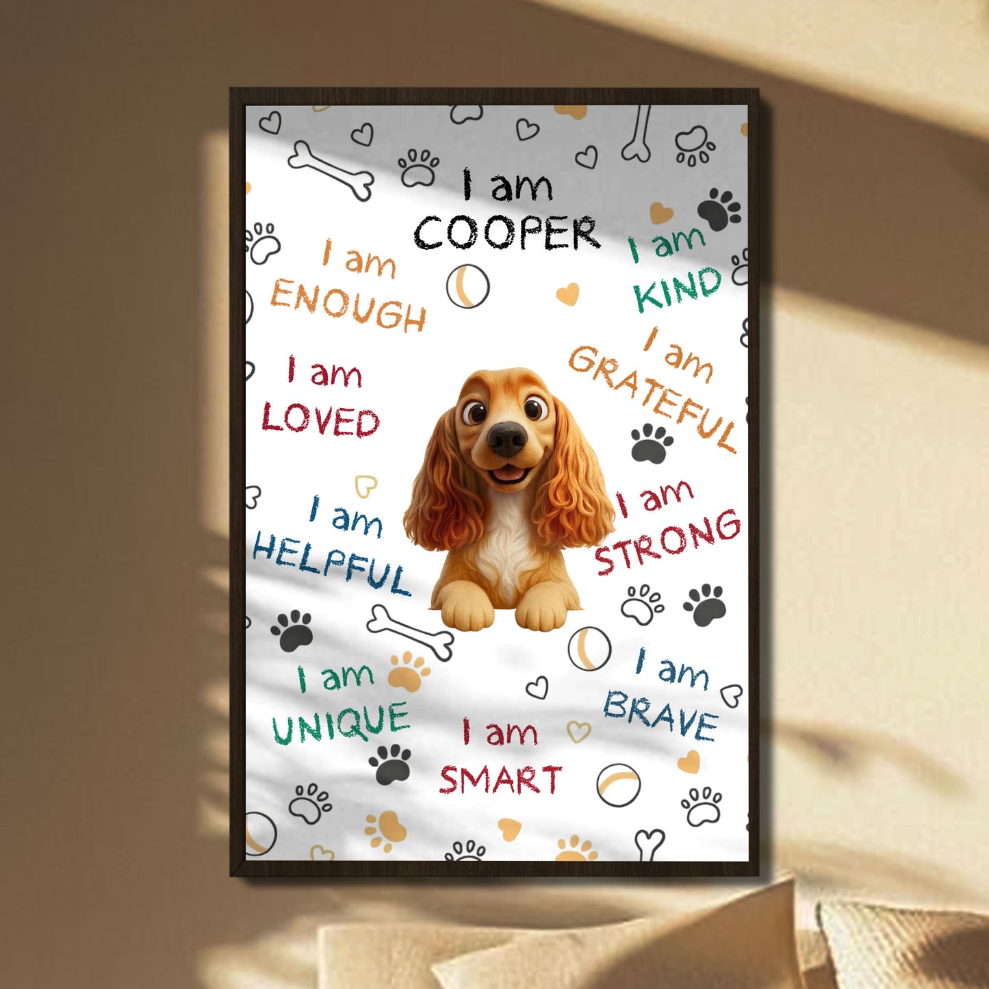 I Am Kind, Grateful, Strong, Brave, Smart With Dog - Personalized Custom Vertical Poster - PET120_VPOS