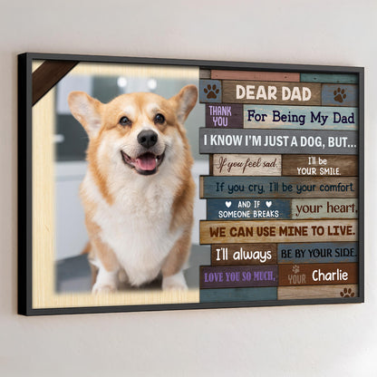Dear Dad Thank You For Being My Dad, Dog and Wooden Planks Design