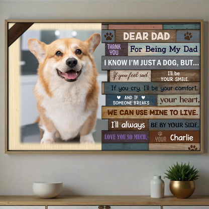 Dear Dad Thank You For Being My Dad, Dog and Wooden Planks Design