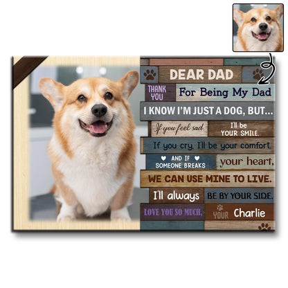 Dear Dad Thank You For Being My Dad, Dog and Wooden Planks Design