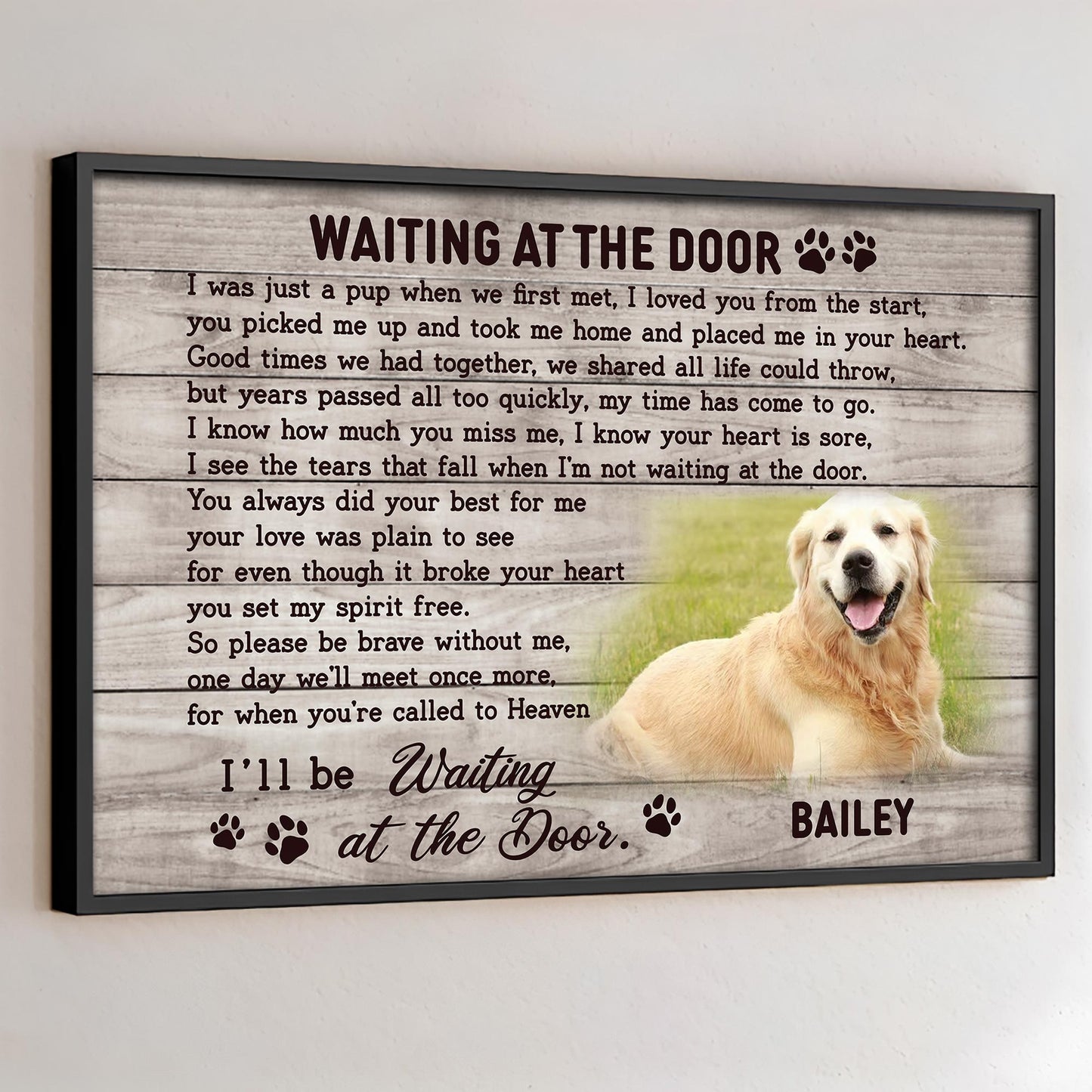 Waiting At The Door, Dog With Paw Prints