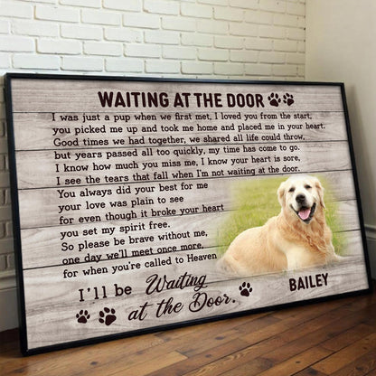 Waiting At The Door, Dog With Paw Prints