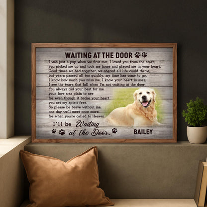 Waiting At The Door, Dog With Paw Prints