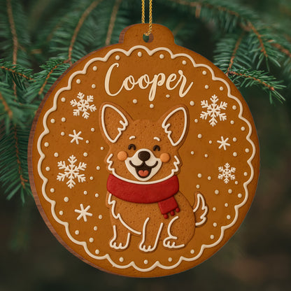 Cheerful Dog With Festive Scarf And Snowflakes