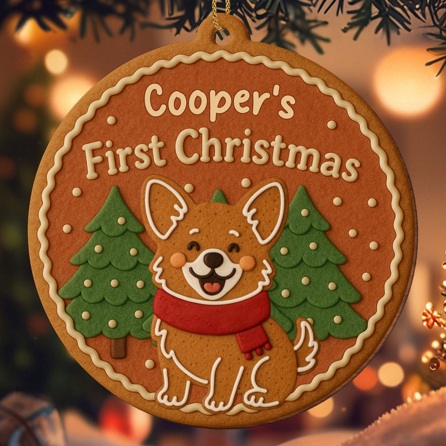 First Christmas, Dog With Christmas Trees