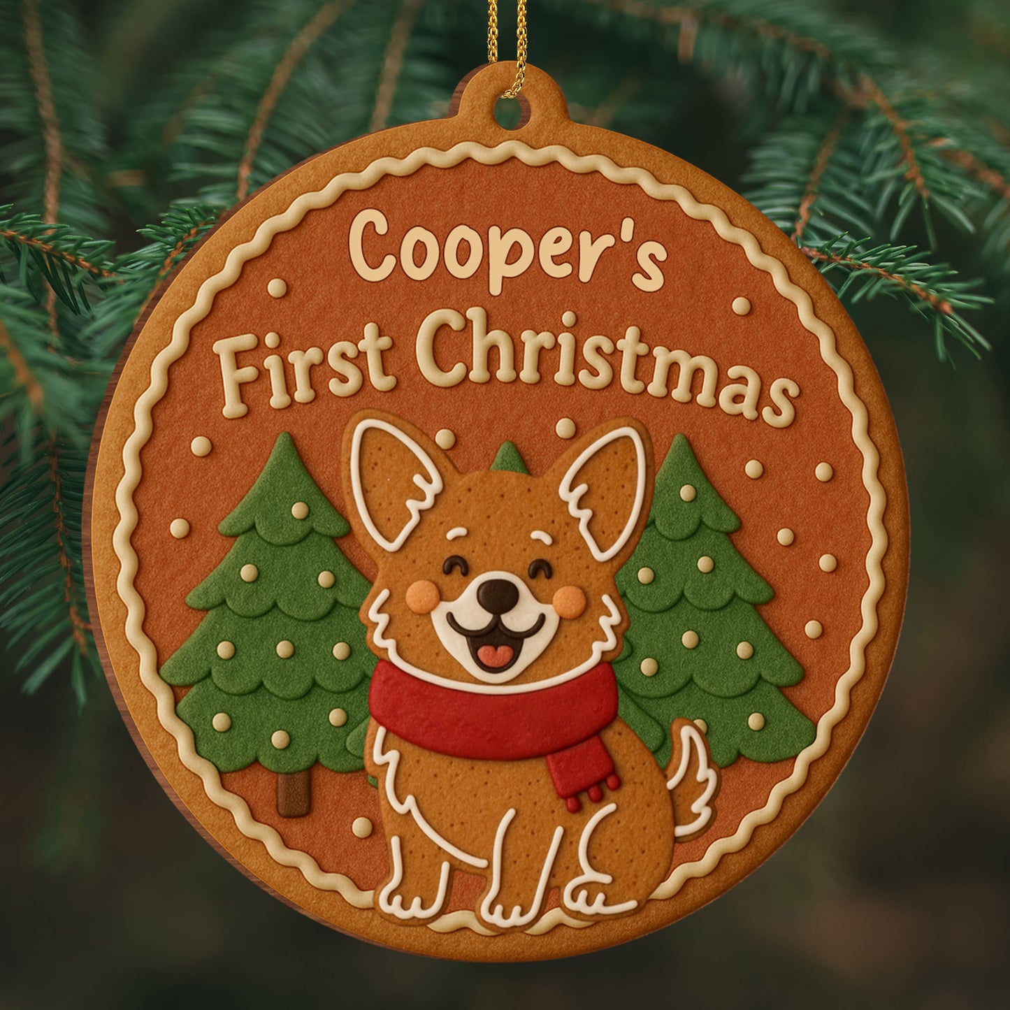 First Christmas, Dog With Christmas Trees