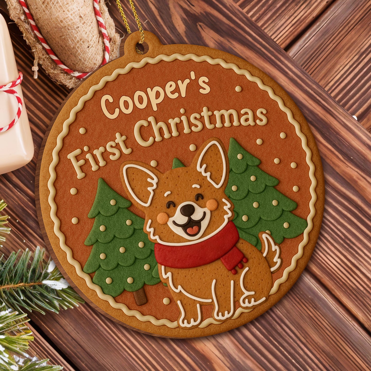 First Christmas, Dog With Christmas Trees