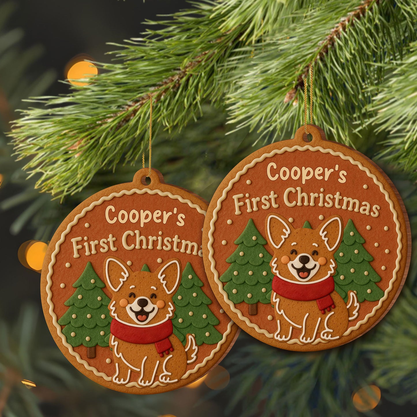 First Christmas, Dog With Christmas Trees