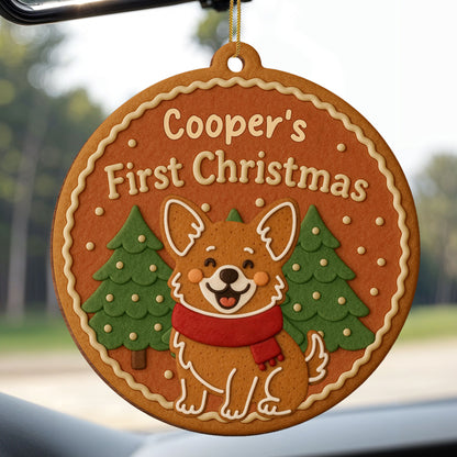 First Christmas, Dog With Christmas Trees