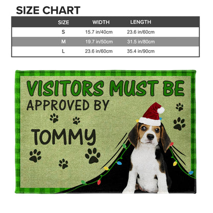 Visitors Must Be Approved By Dogs With Santa Hats