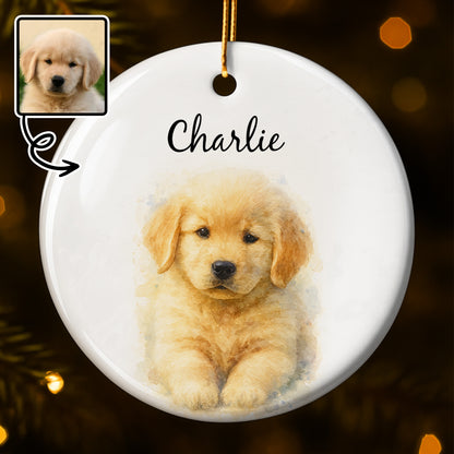 Customize With Your Pet's Name Puppy Ornament