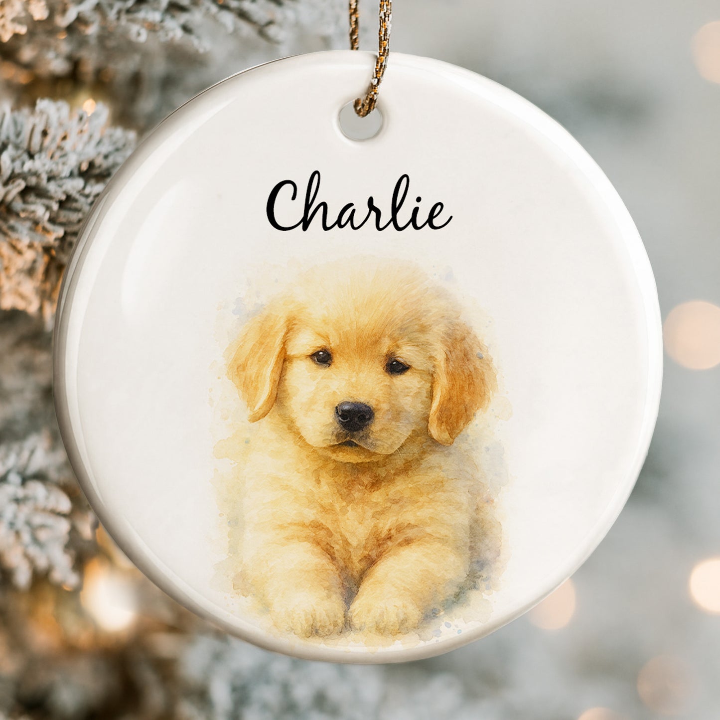 Customize With Your Pet's Name Puppy Ornament