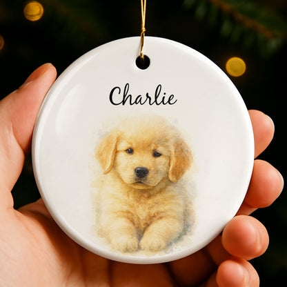 Customize With Your Pet's Name Puppy Ornament