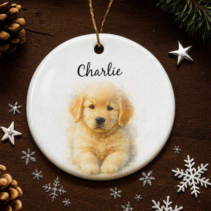 Customize With Your Pet's Name Puppy Ornament