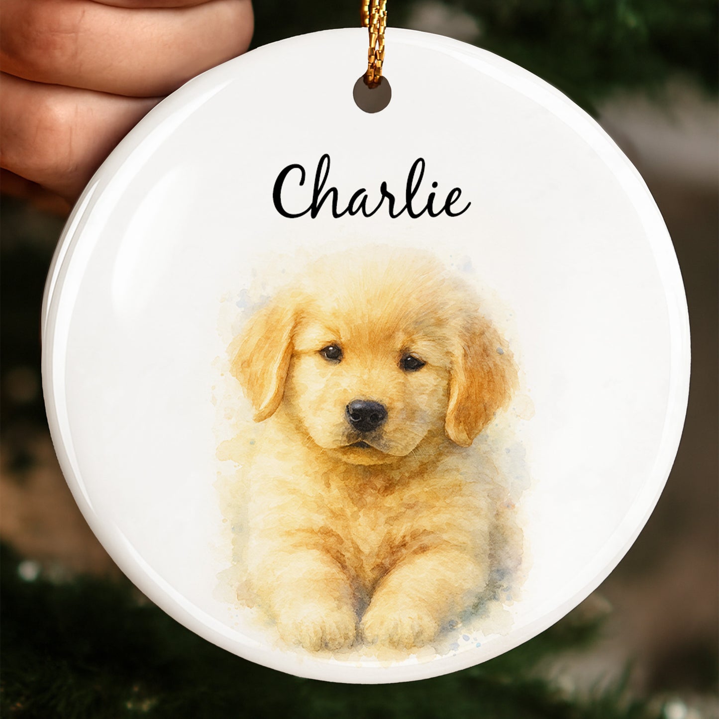 Customize With Your Pet's Name Puppy Ornament