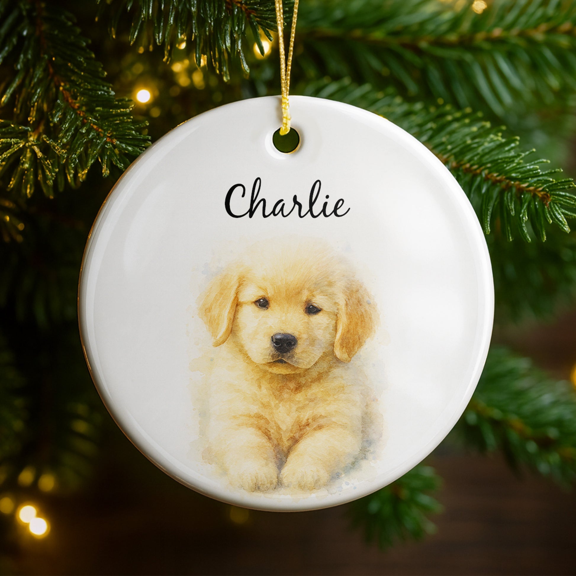 Customize With Your Pet's Name Puppy Ornament