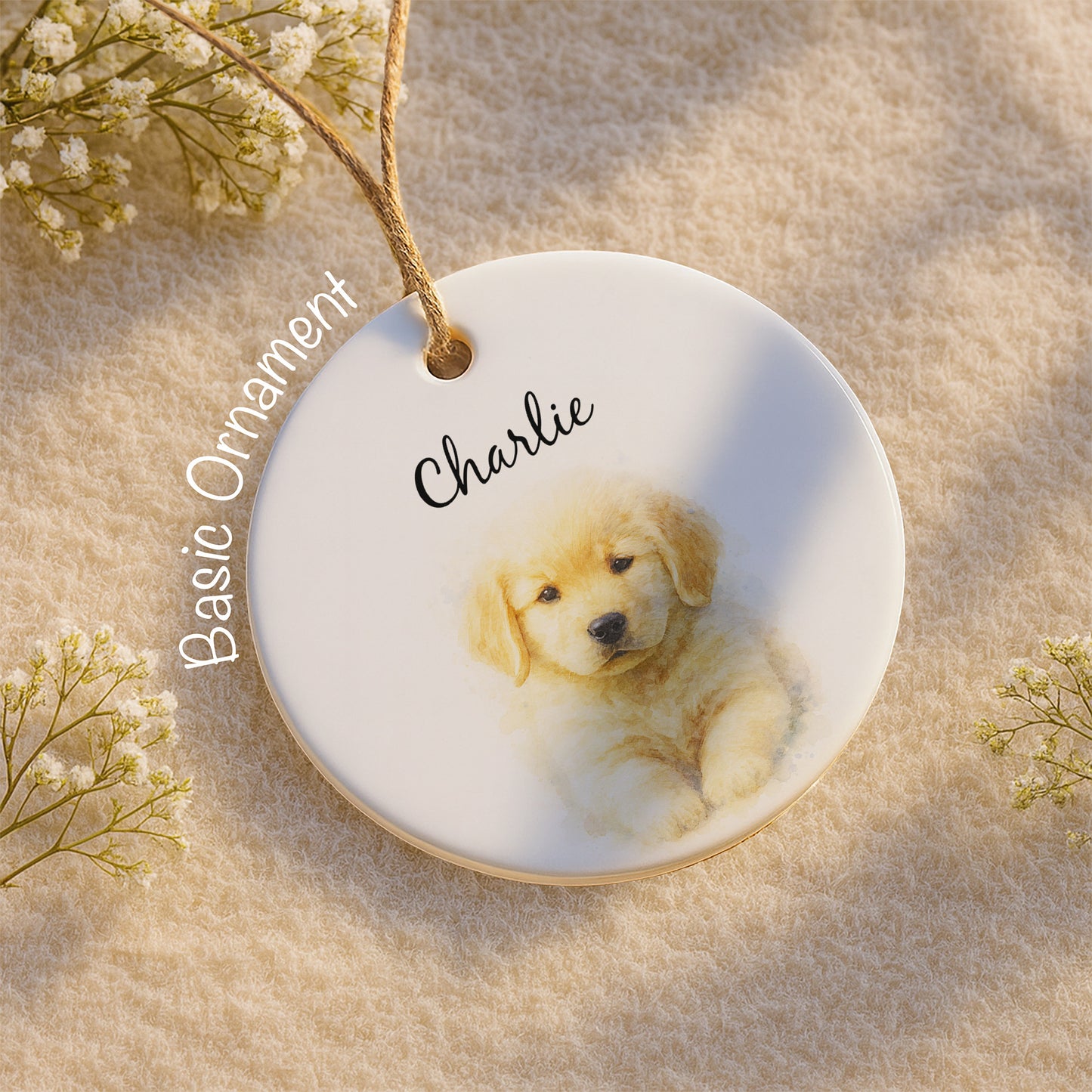 Customize With Your Pet's Name Puppy Ornament