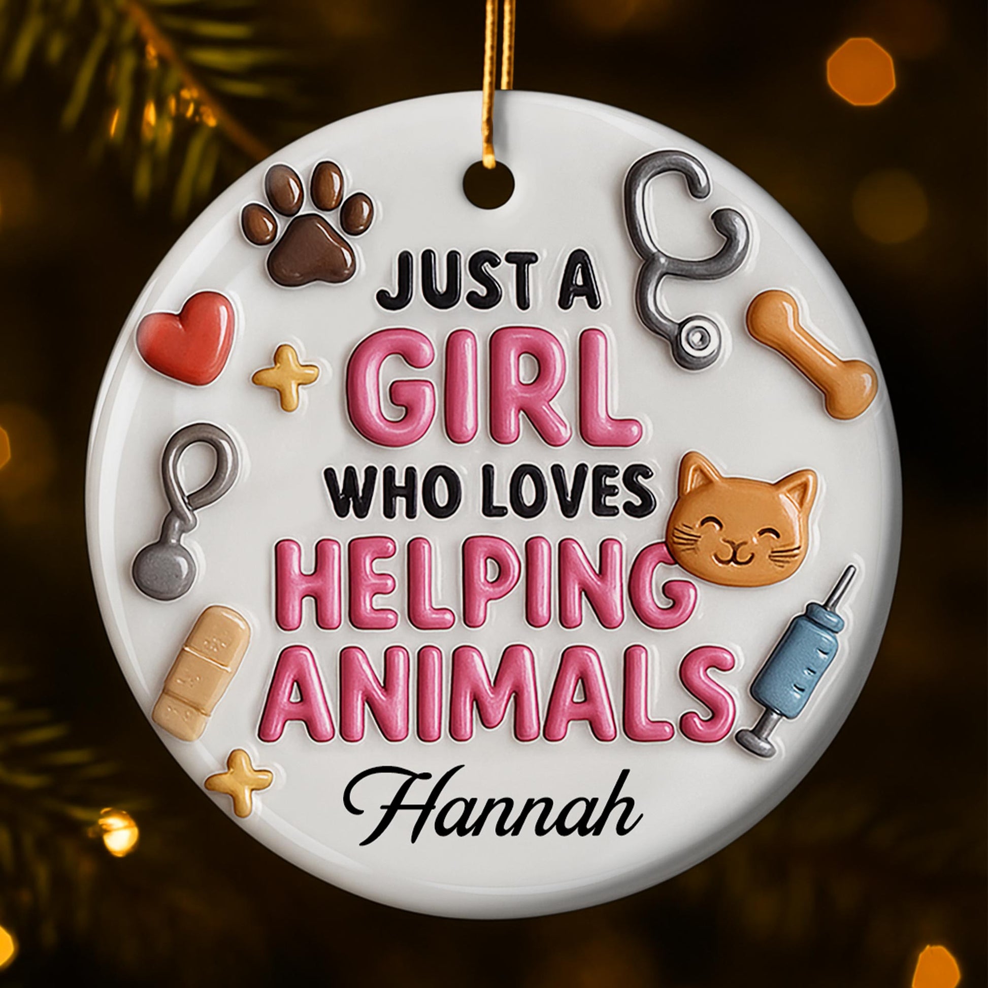 Just A Girl Who Loves Helping Animals Ornament