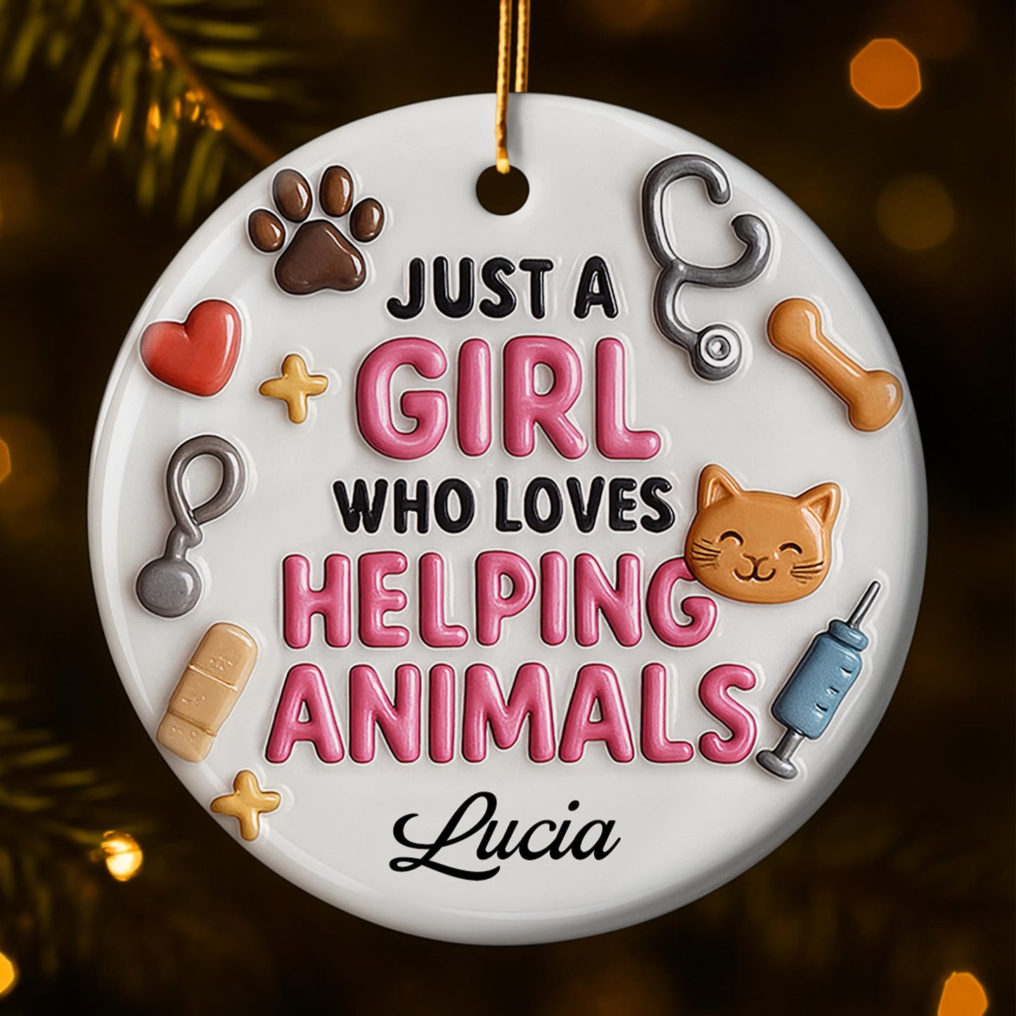 Just A Girl Who Loves Helping Animals Ornament