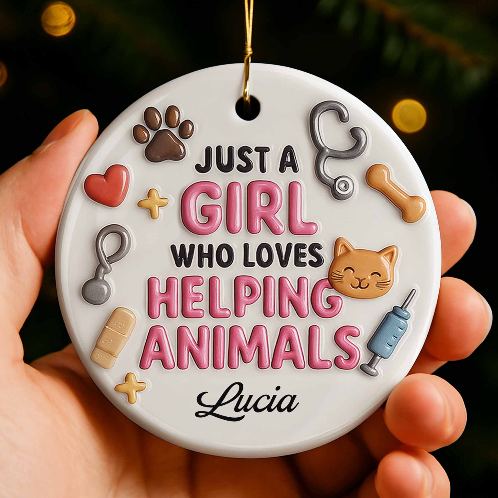 Just A Girl Who Loves Helping Animals Ornament