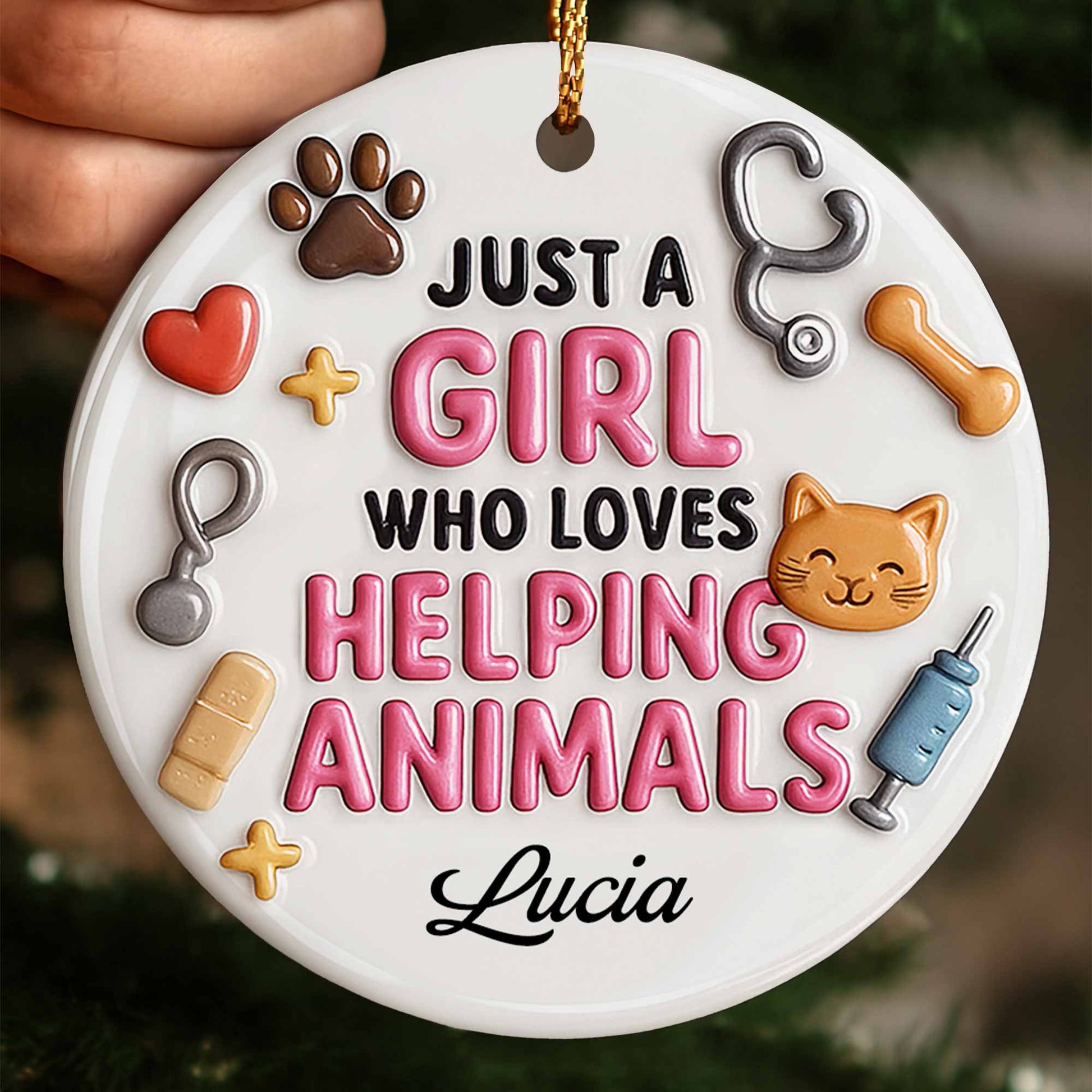 Just A Girl Who Loves Helping Animals Ornament
