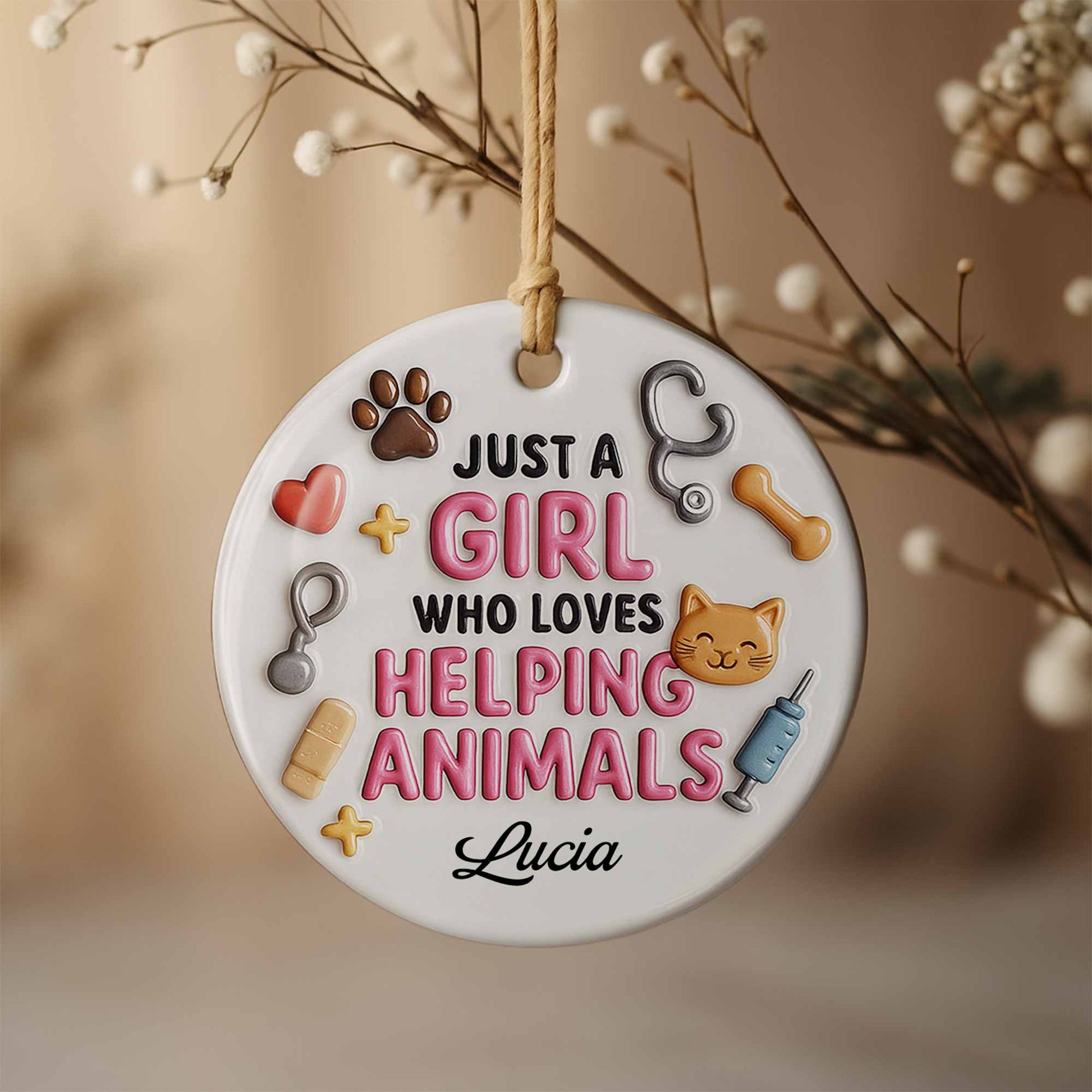 Just A Girl Who Loves Helping Animals Ornament