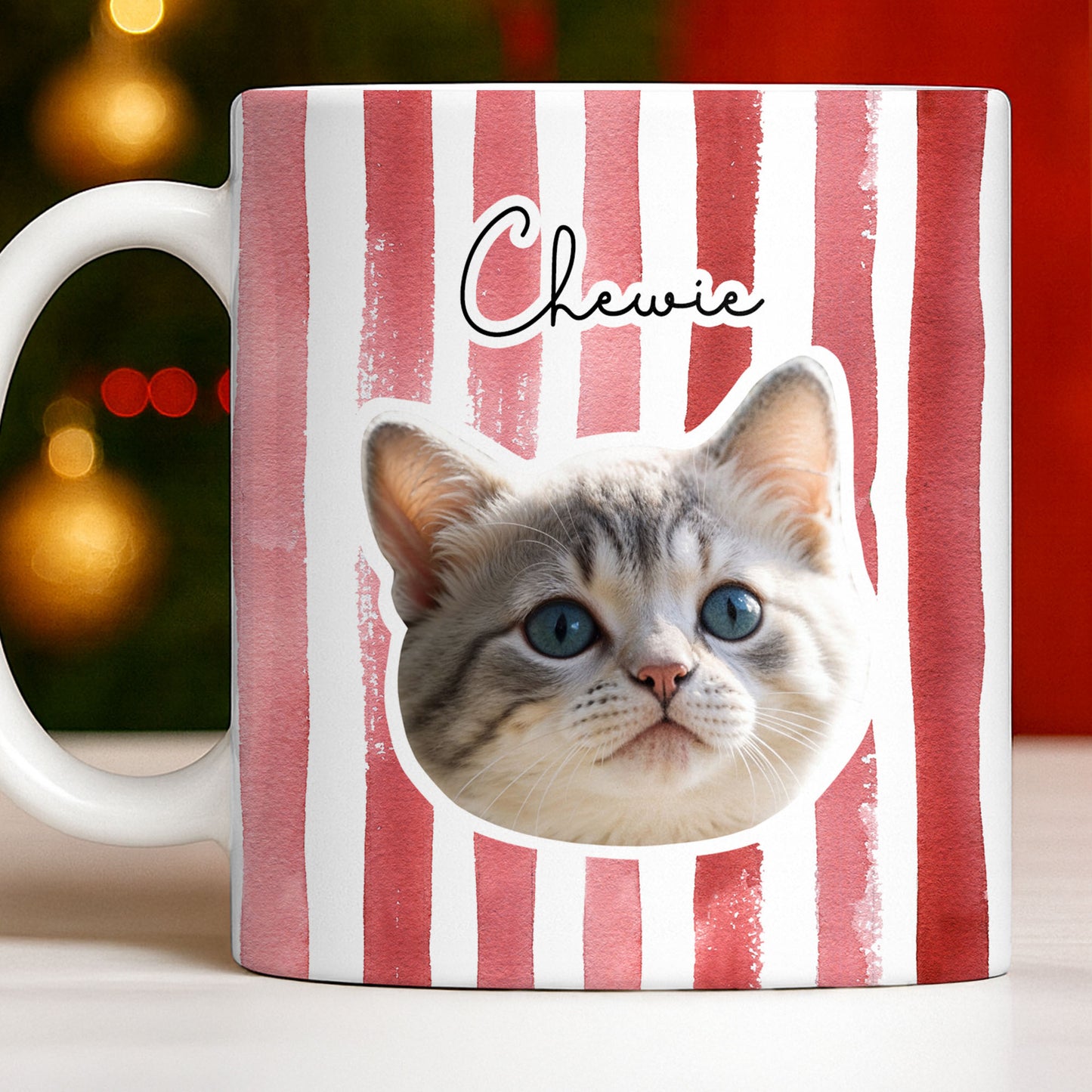 Personalized Pet Name and Photo Stripe Design