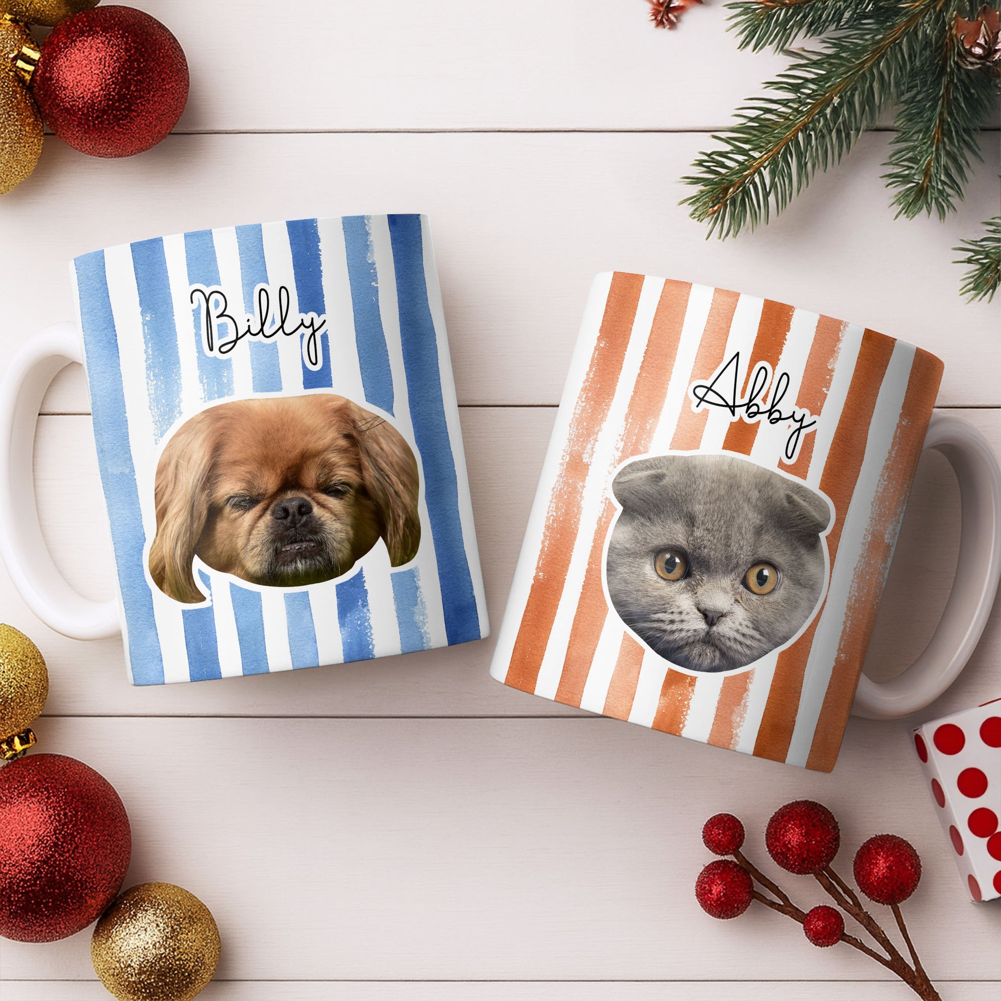 Personalized Pet Name and Photo Stripe Design