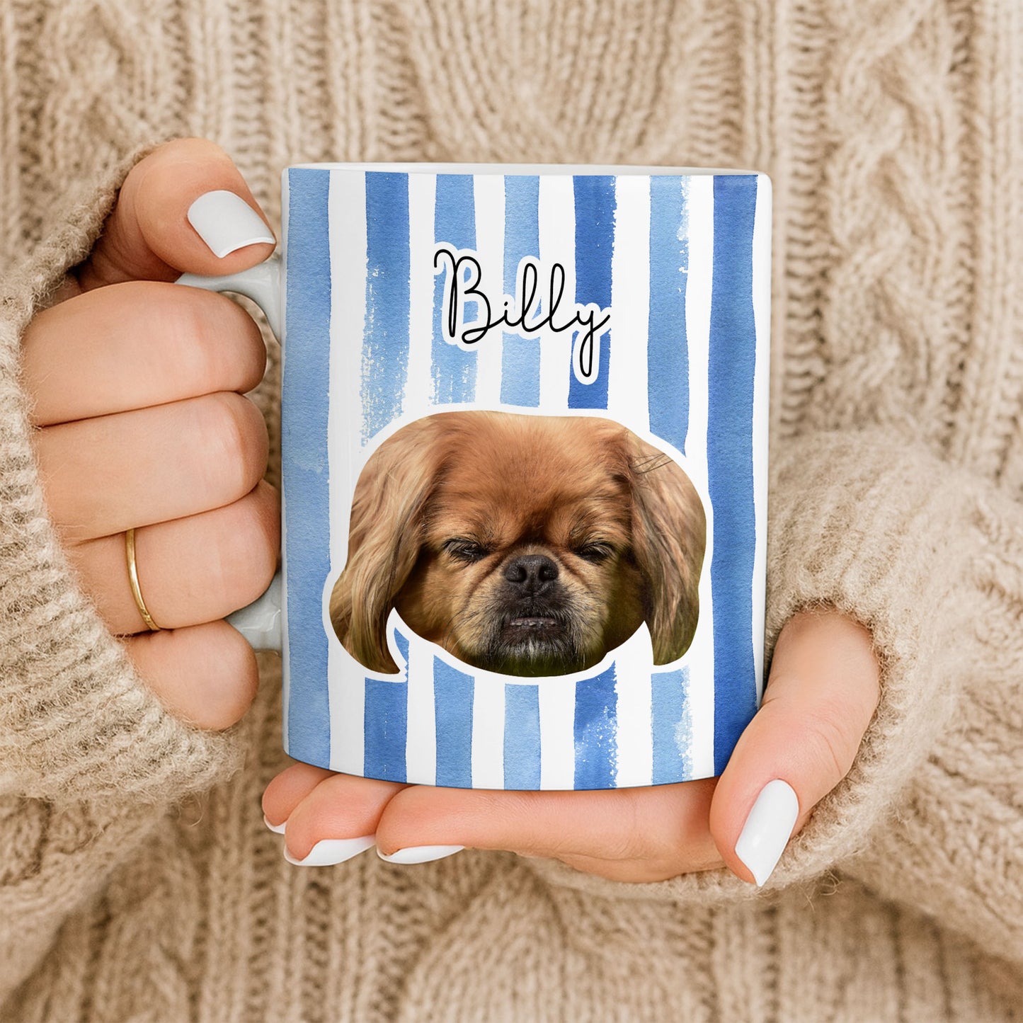 Personalized Pet Name and Photo Stripe Design