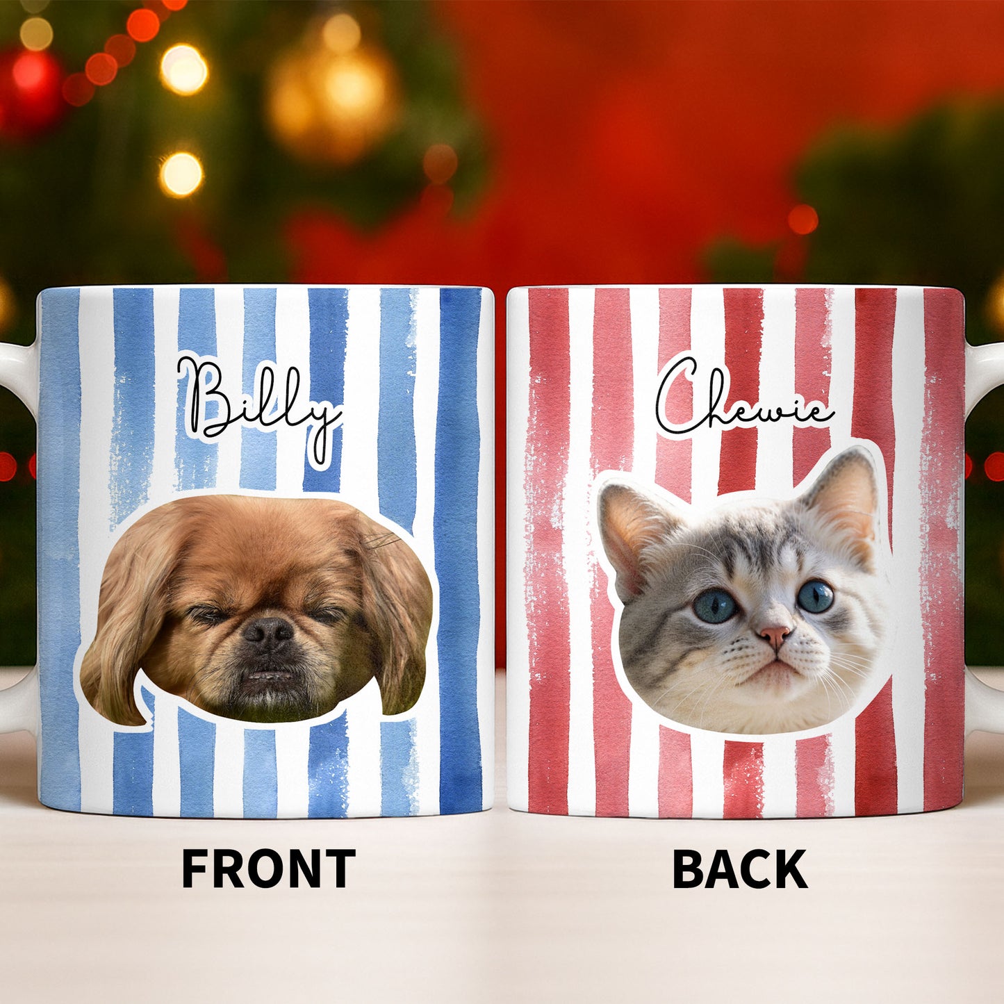 Personalized Pet Name and Photo Stripe Design