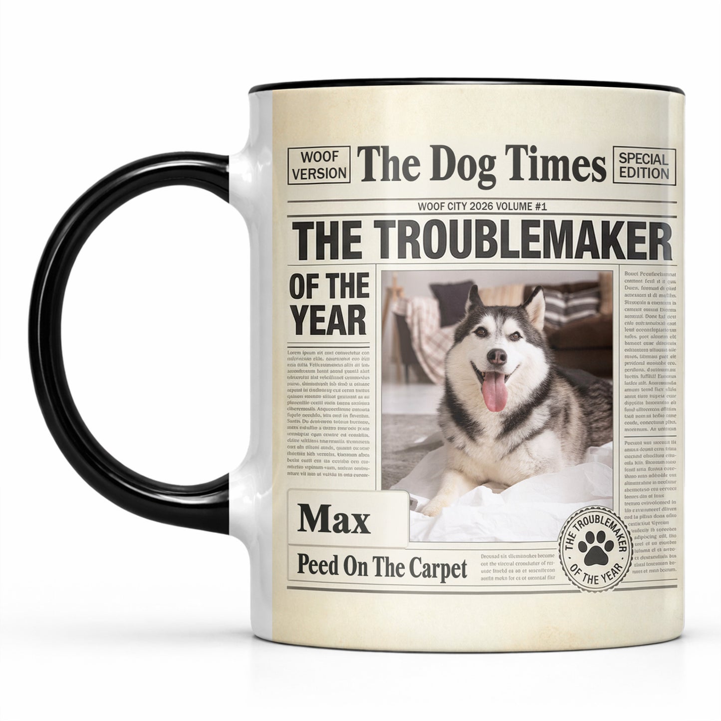 The Dog Times The Troublemaker Of The Year Newspaper Design Dog Photo