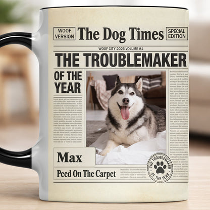 The Dog Times The Troublemaker Of The Year Newspaper Design Dog Photo