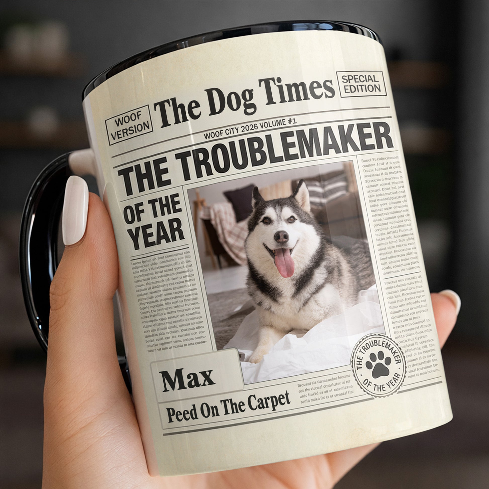 The Dog Times The Troublemaker Of The Year Newspaper Design Dog Photo