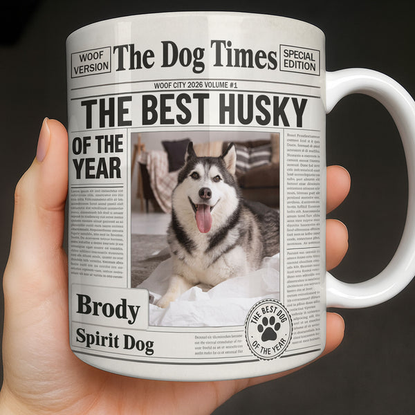 The Dog Times The Best Husky Of The Year Newspaper Mug