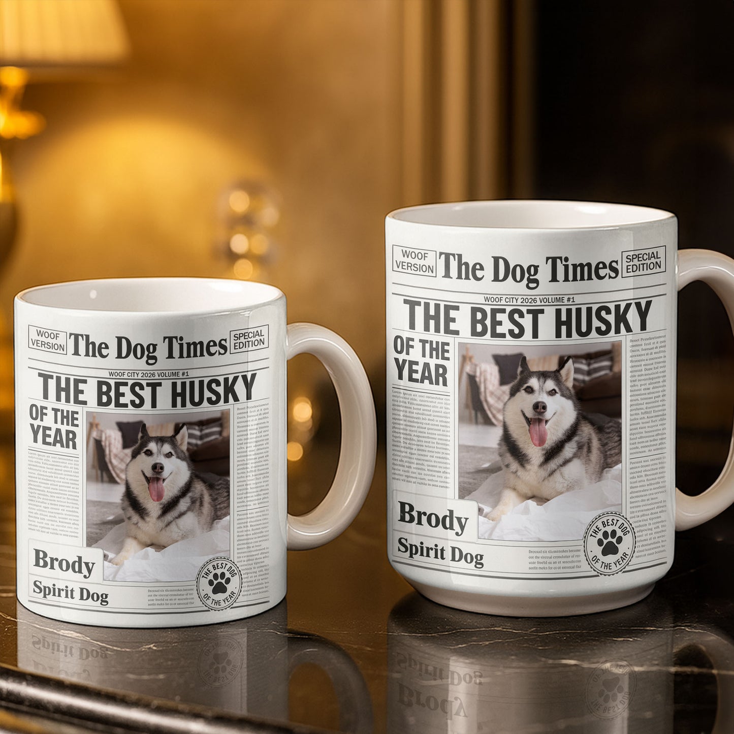 The Dog Times The Best Husky Of The Year Newspaper Mug