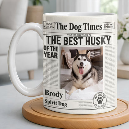 The Dog Times The Best Husky Of The Year Newspaper Mug
