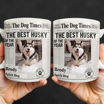 The Dog Times The Best Husky Of The Year Newspaper Mug