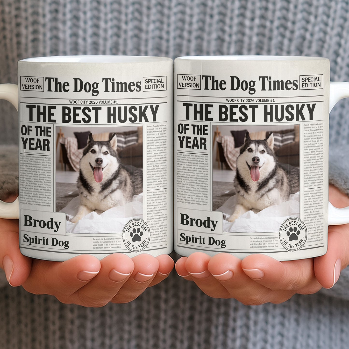 The Dog Times The Best Husky Of The Year Newspaper Mug