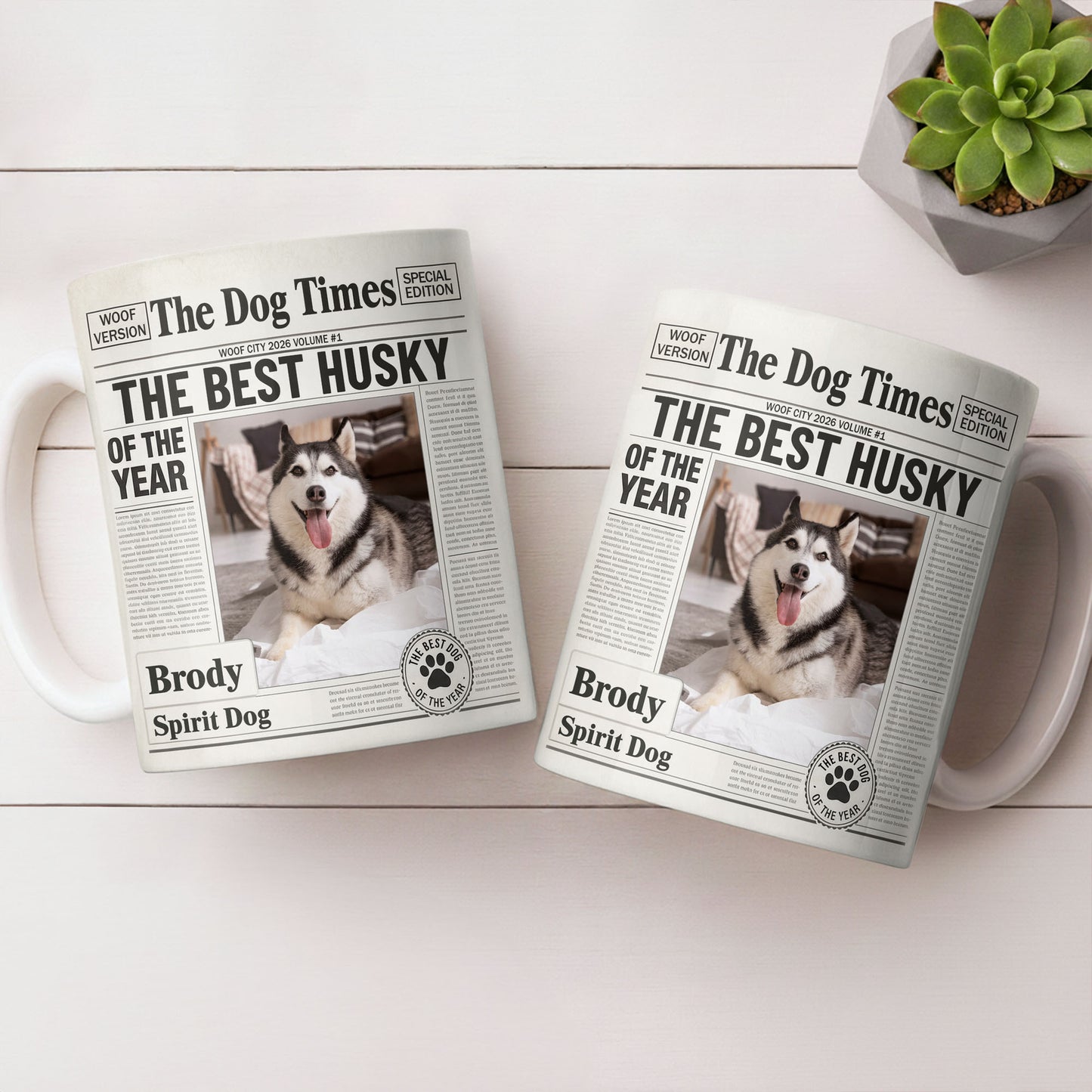 The Dog Times The Best Husky Of The Year Newspaper Mug