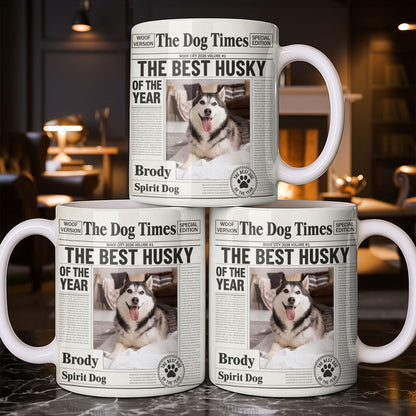The Dog Times The Best Husky Of The Year Newspaper Mug