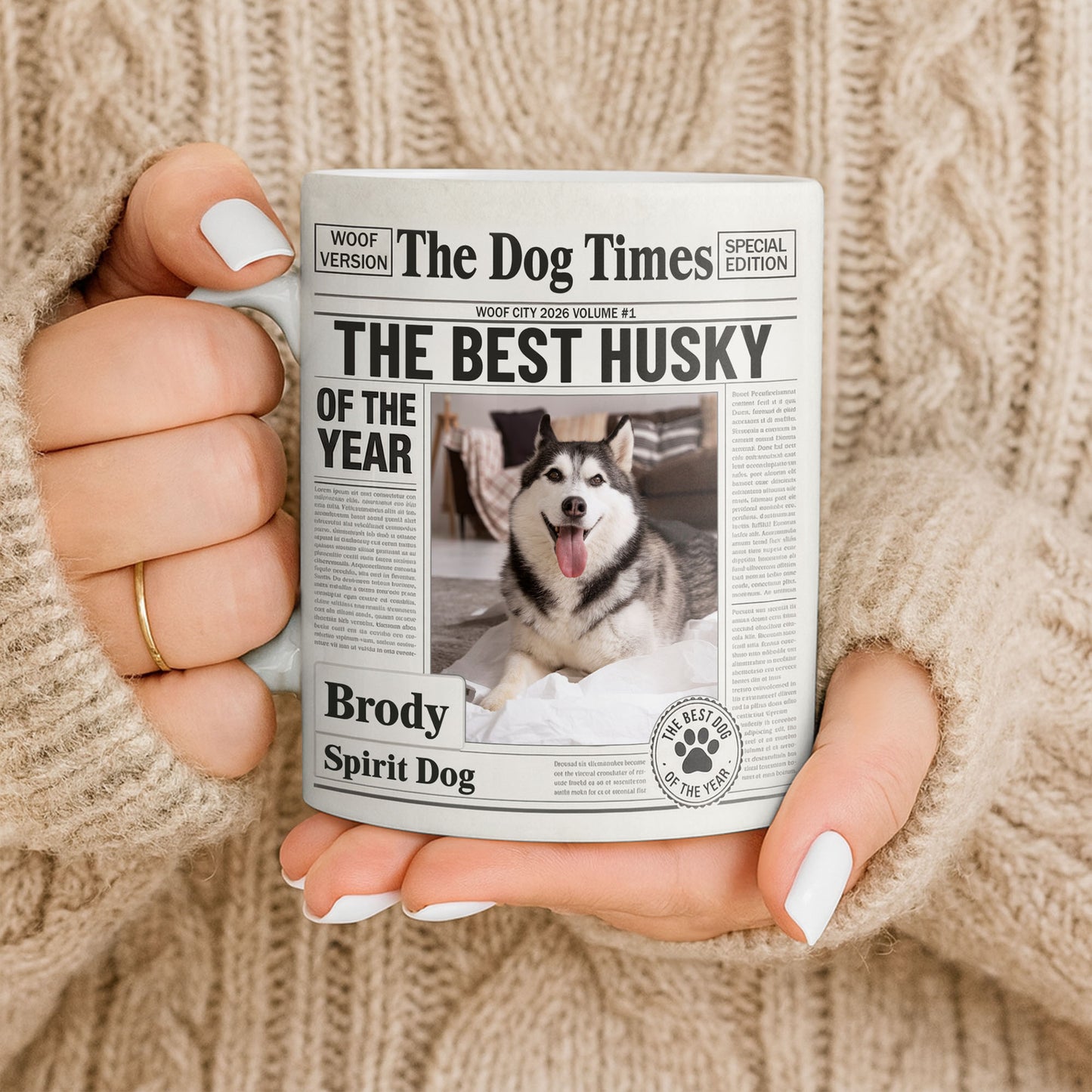 The Dog Times The Best Husky Of The Year Newspaper Mug