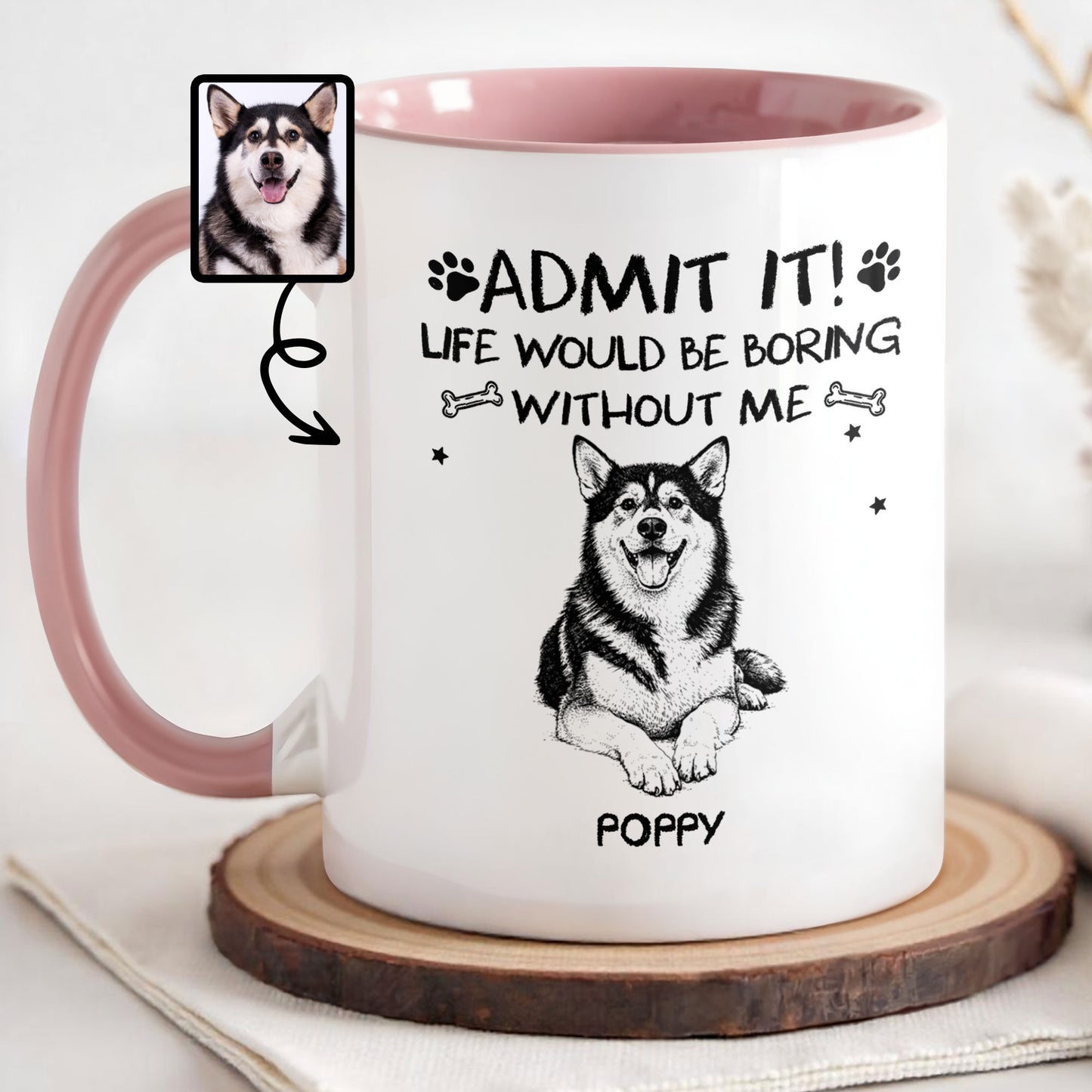 Admit It Life Would Be Boring Without Us Custom Dogs Paws - Personalized Custom Accent Mug - PET171_AMUG