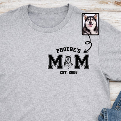 Dad Est Custom Dog T-shirt With Pet Illustration - Personalized Custom Unisex T-shirt, Hoodie - PET172_WBAS