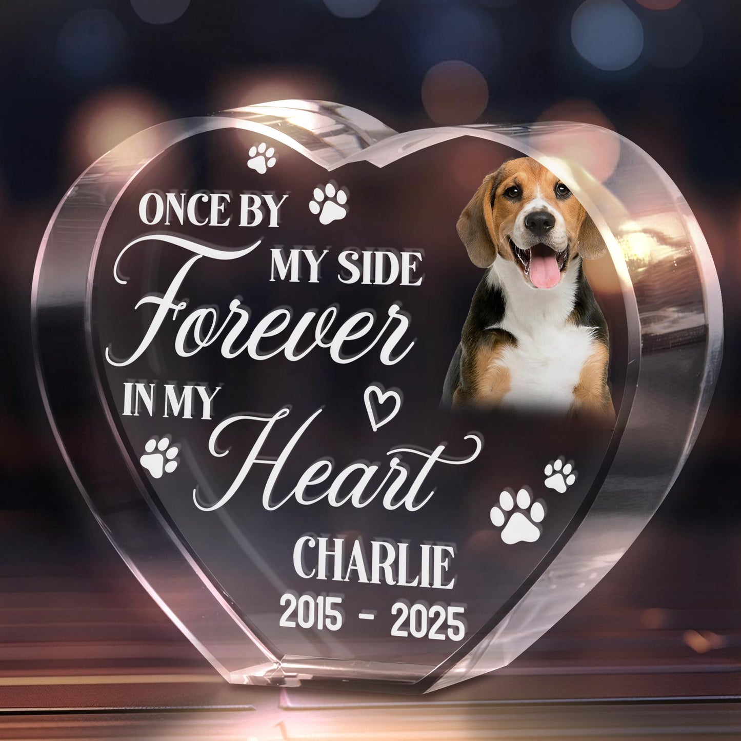 Once By My Side Forever In My Heart, Paws and Heart Shape
