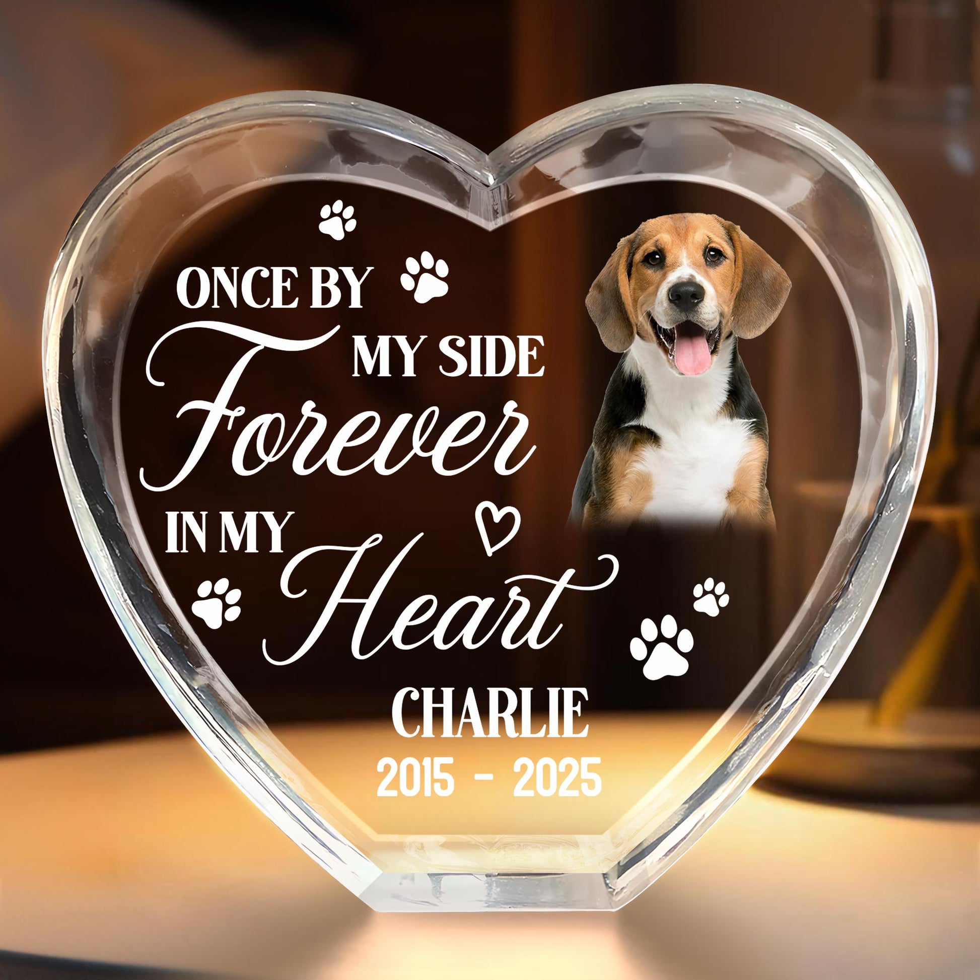 Once By My Side Forever In My Heart, Paws and Heart Shape