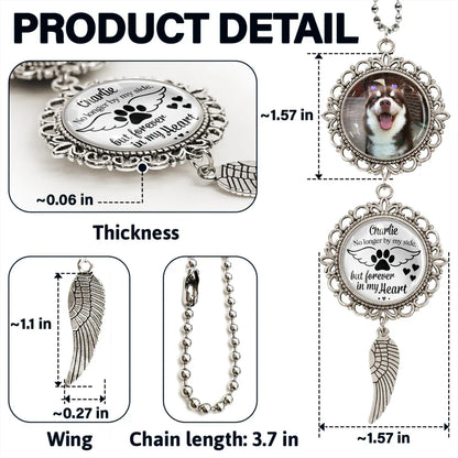 Charlie No Longer By My Side But Forever In My Heart, Angel Wing And Pendant Charm